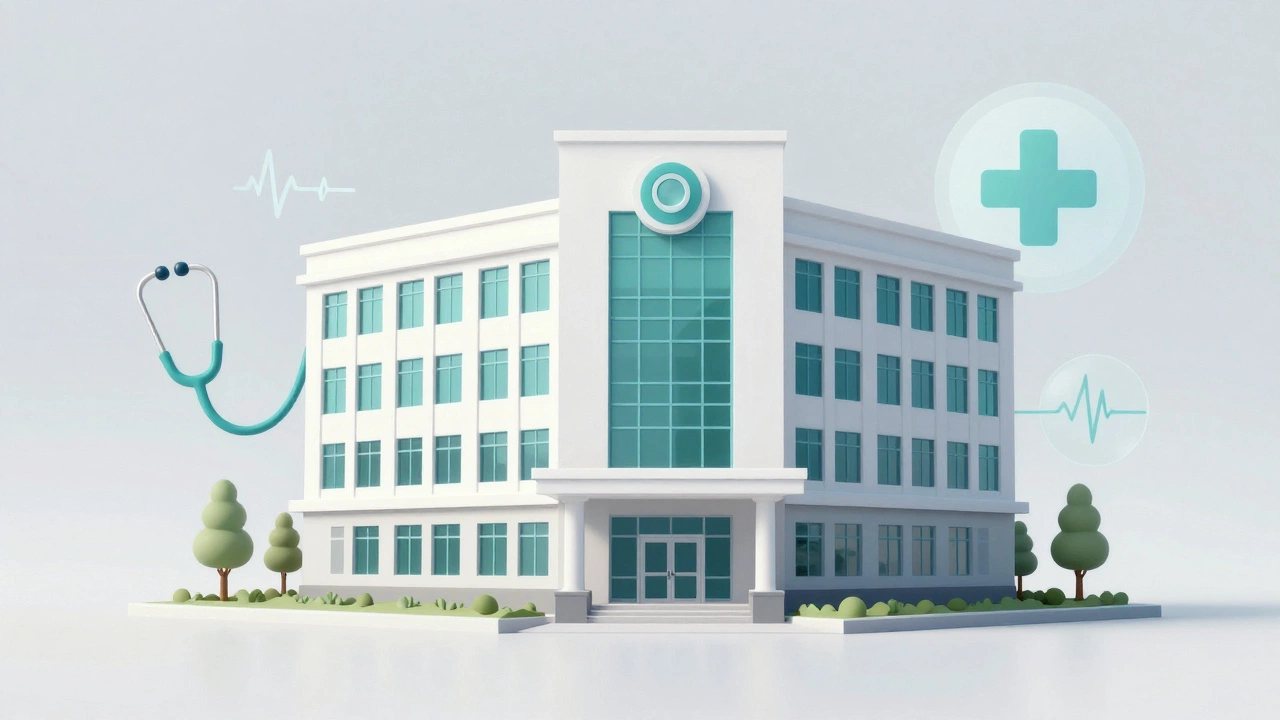Modern medical office building symbolizing stable healthcare real estate
