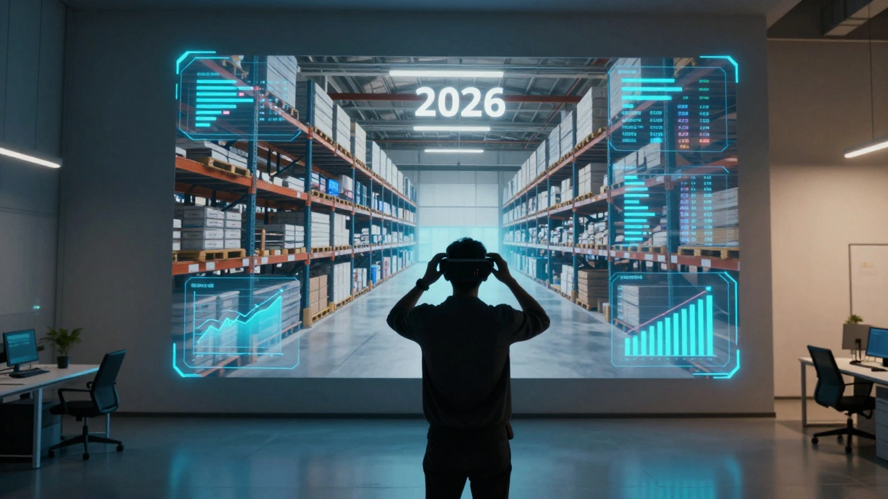 Person using VR headset for virtual property tour