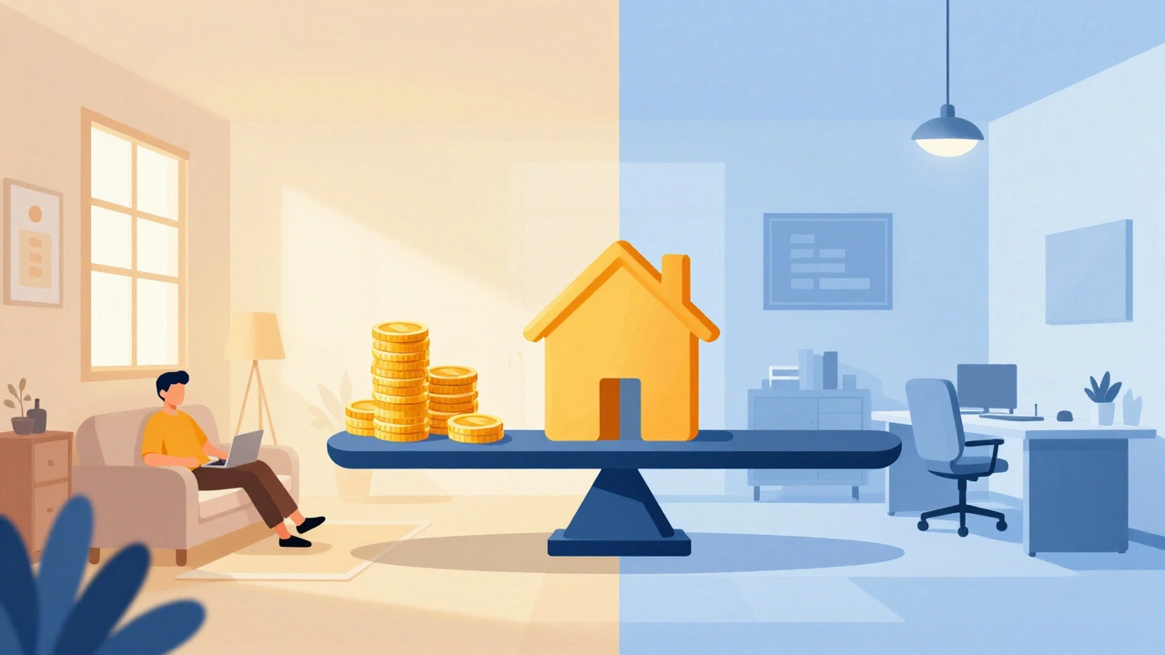 Illustration balancing housing costs against income and lifestyle