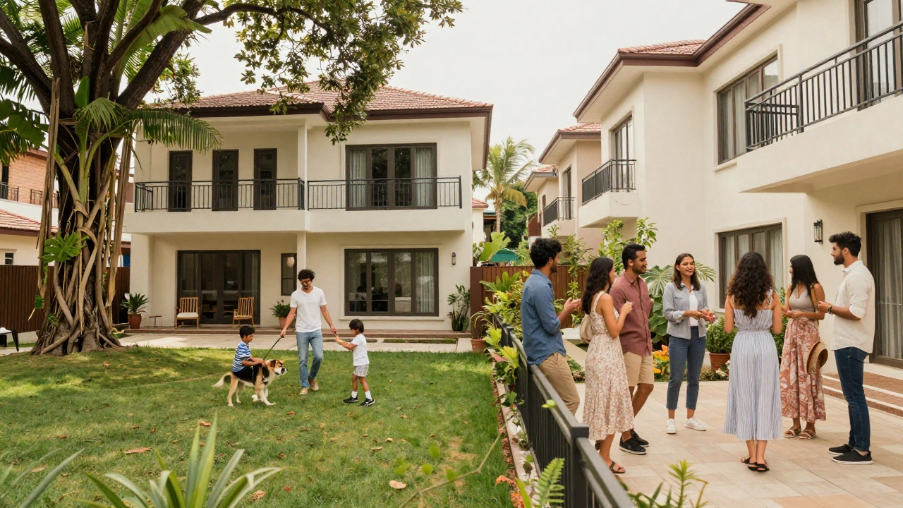 Split view comparing villa privacy vs townhouse community