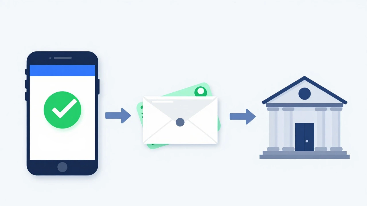 Illustration of online, mail, and in-person tax payment methods