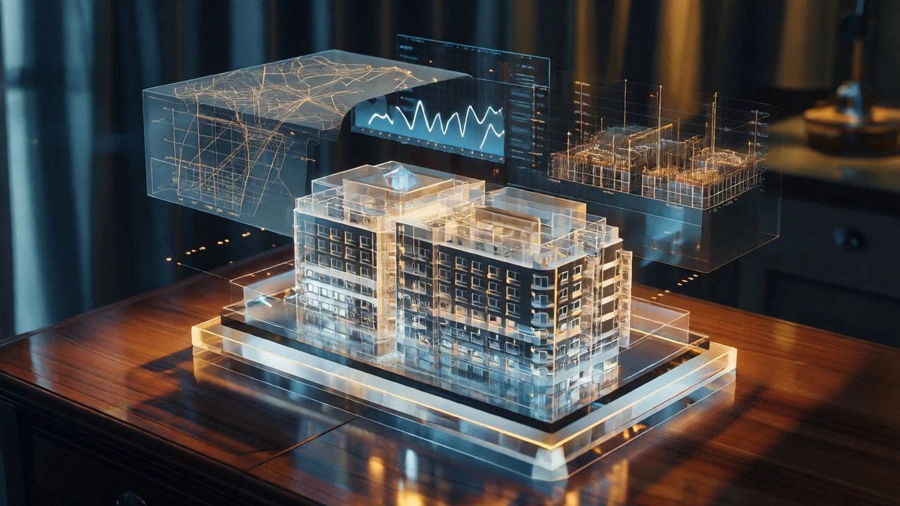 Holographic 3D building model with valuation layers